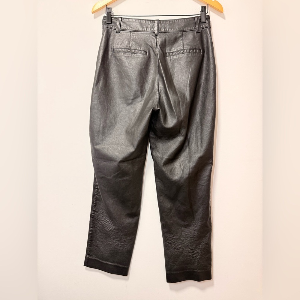 Aritzia Babaton Black Faux Leather Trousers size 6 - Picture 3 of 10